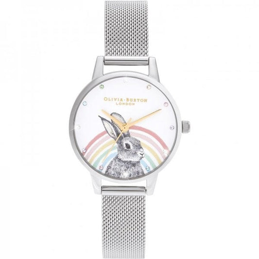 ILLUSTRATED ANIMALS RAINBOW BUNNY GOLD & SILVER