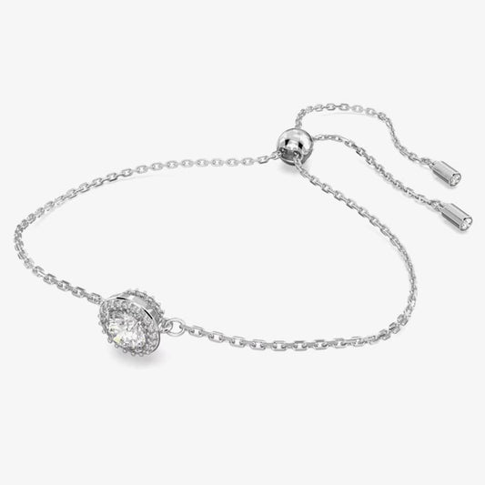 Constella bracelet, Round cut, Pavé, White