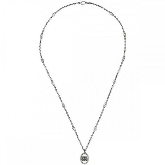 Gucci Double G Necklace in Aged Silver