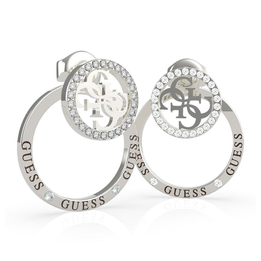 Women's Silver Tone Equilibre Stud Earrings