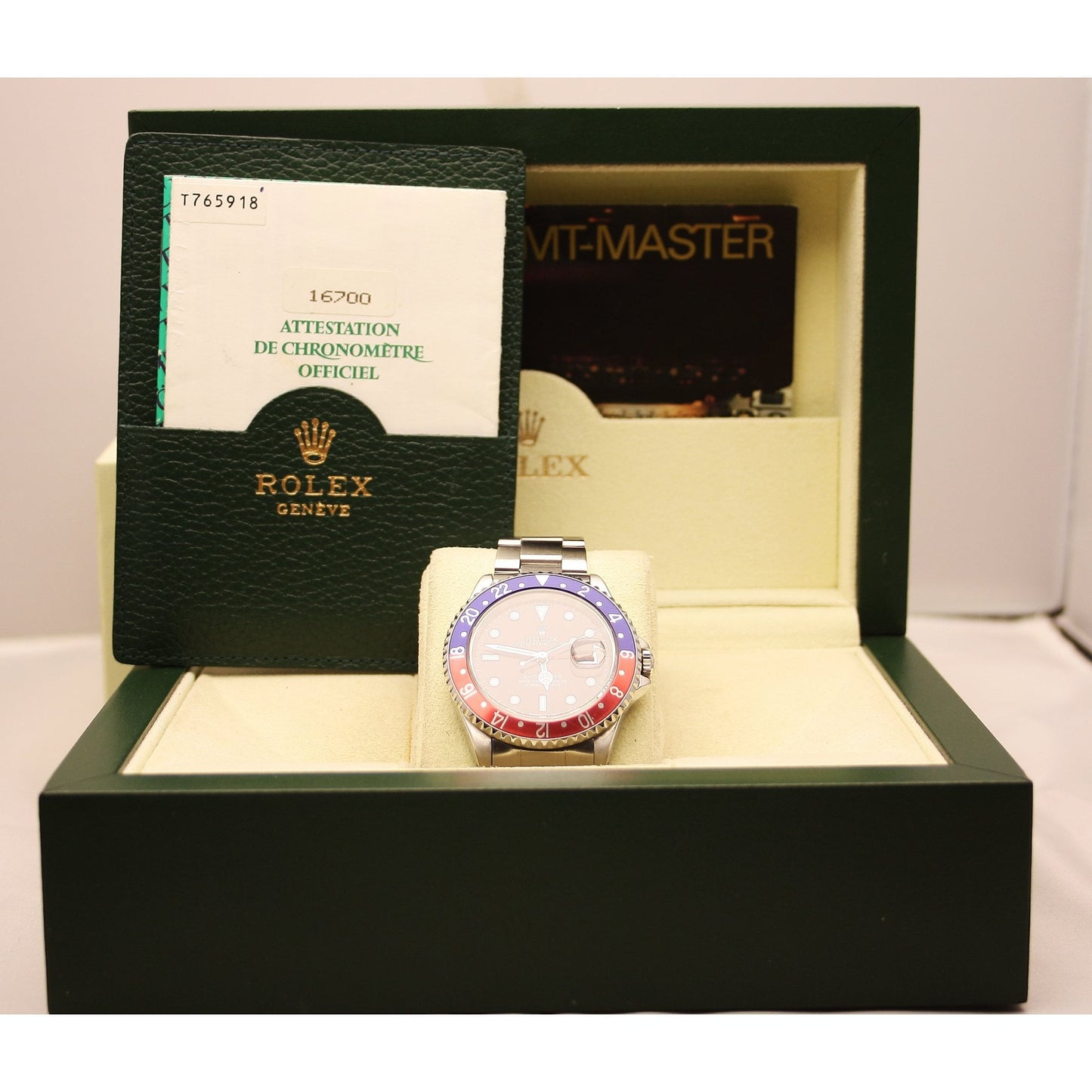 Men's Stainless Steel GMT Master Pepsi Watch.16700