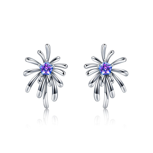 Carpe Diem White Rhodium Crossette Stud Earrings