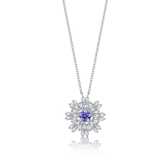 Carpe Diem Silver Flower Burst Necklace