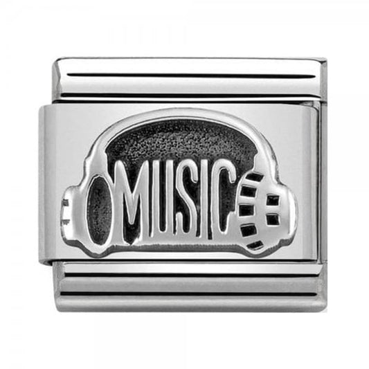 Silver Headphones With Music Charm