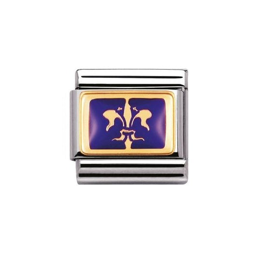 Gold and Lily Purple Background Charm