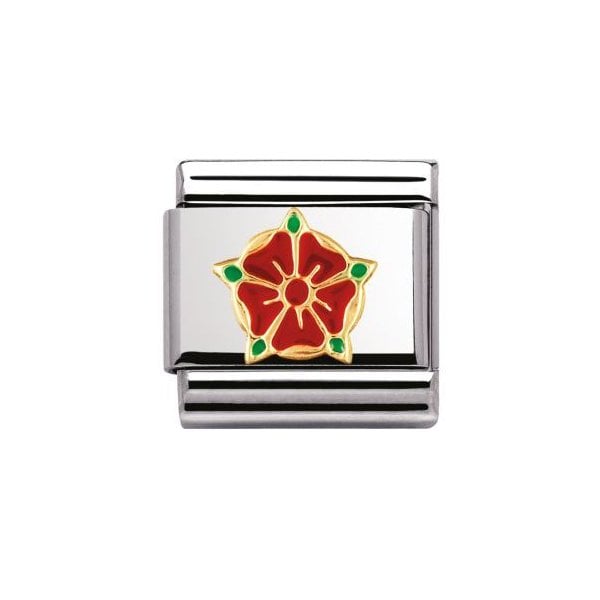 Classic Gold Red Rose of Lancashire Charm