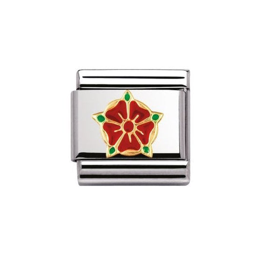 Classic Gold Red Rose of Lancashire Charm