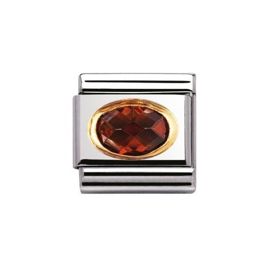 Smokey CZ Gold Enamel Charm
