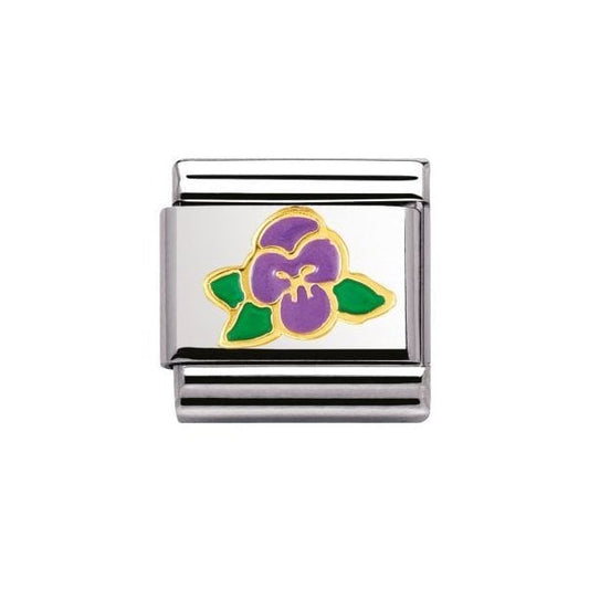 Classic Gold Violet Flower Charm