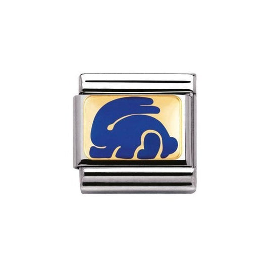 Gold Rabbit in Blue Charm