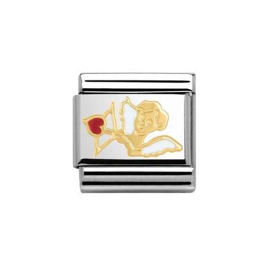 Gold Cupid with Heart Charm