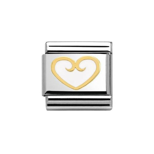 Heart With White Pearl Gold Charm