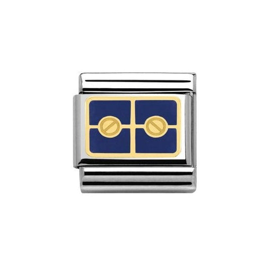 Gold Plaque With 2 Screws Charm