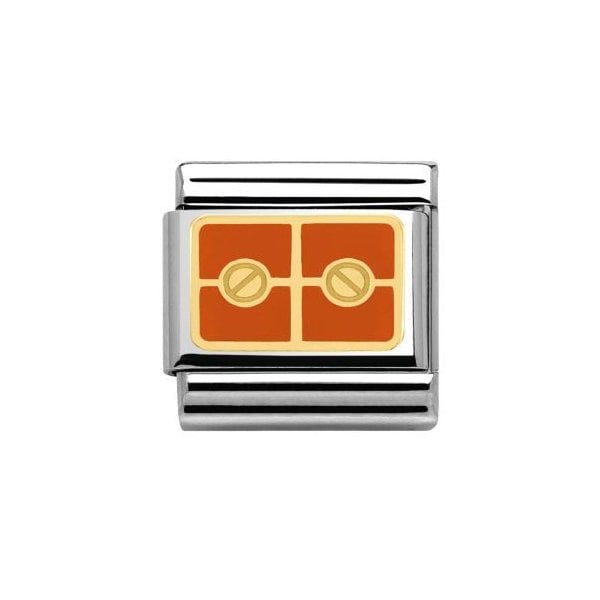 Gold Enamel Screws Charm