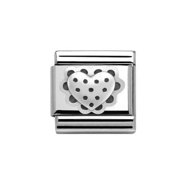 Classic Silver Oxidised Heart with Lace Charm