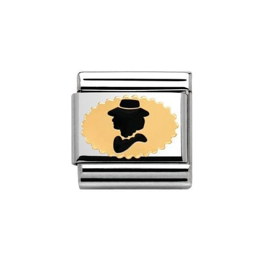 Gold and Black Enamel Lady Mademe Charm