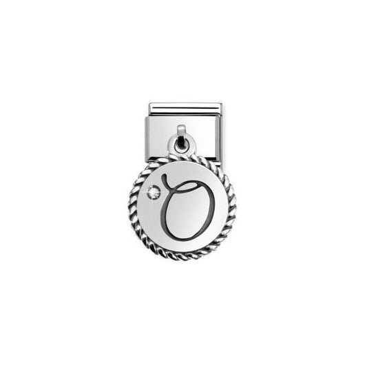 Classic Silver Hanging Letter O with CZ Stone