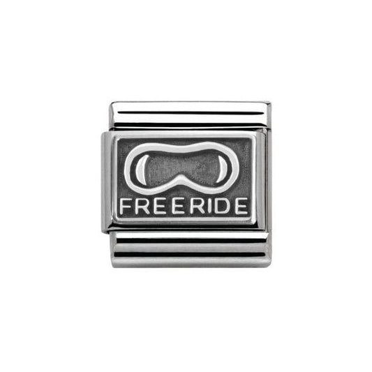 Silver Freeride Snow Goggles Charm