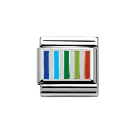 Silver Vertical Lines Charm