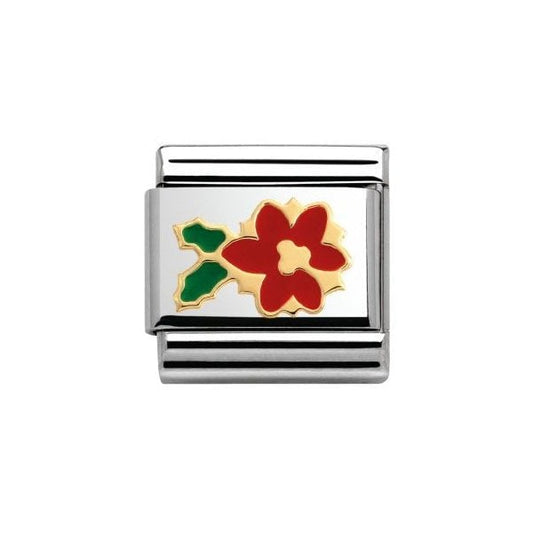 Classic Gold Poinsettia Flower Charm