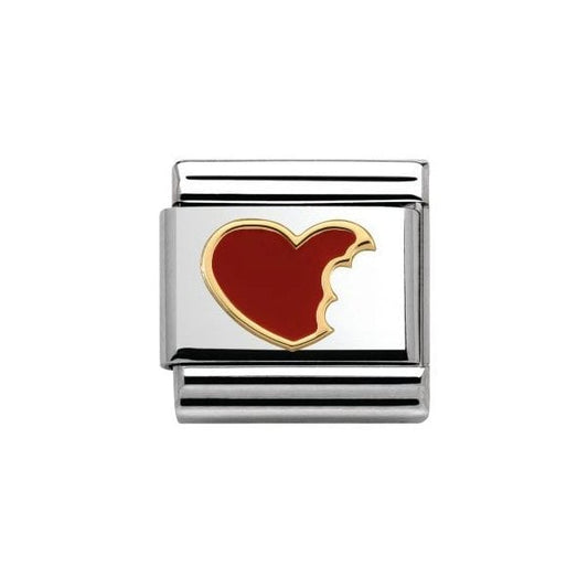 Gold Bitten Heart Charm