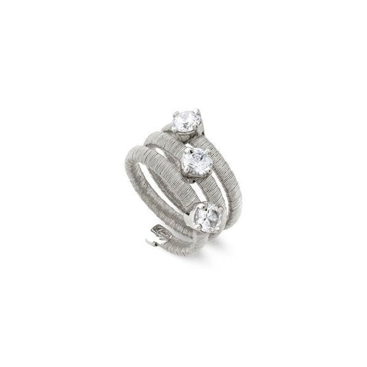 Sterling Silver with White Sto