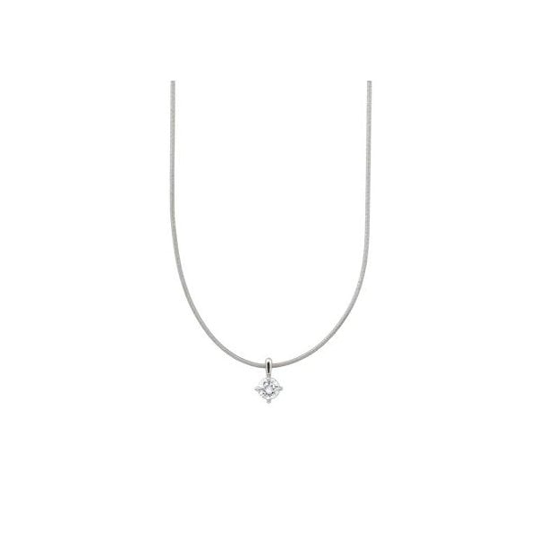 Sterling Silver with White Sto