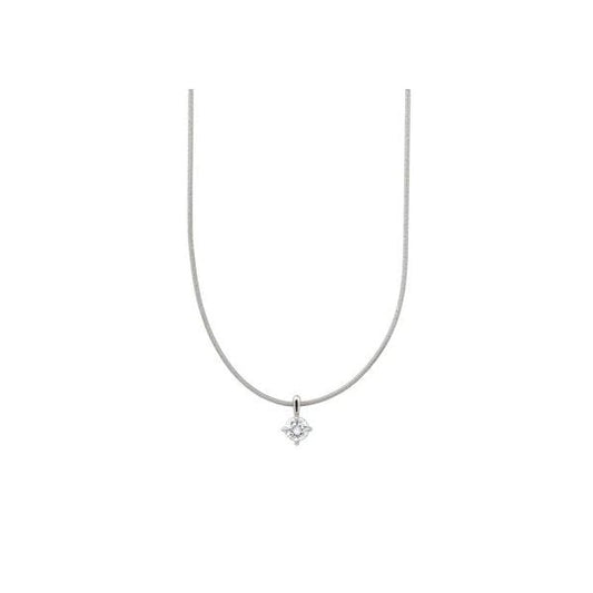 Sterling Silver with White Sto