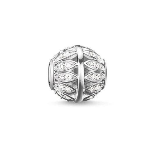 THOMAS SABO Silver Cubic Zirconia Leaves Bead