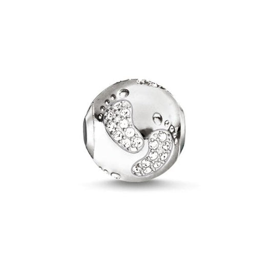 THOMAS SABO Cubic Zirconia Baby Footprint Karma Bead
