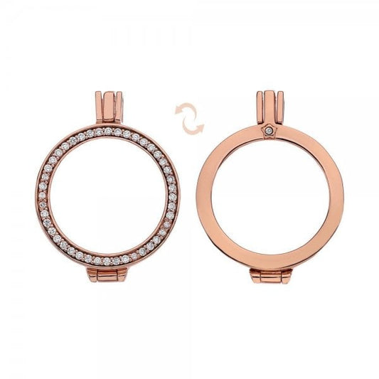 HOT DIAMONDS EMOZIONI Rose Gold and White Coin Keeper - 25mm