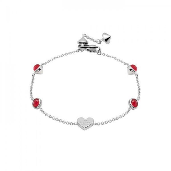 Trademark Heart Silver Red Crystal Bracelet