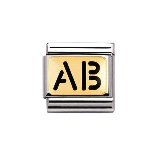 Gold and Black Enamel AB Charm