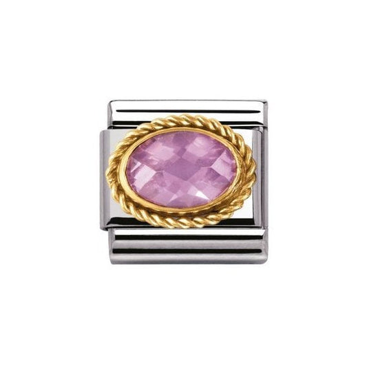 Gold Pink Faceted Charm