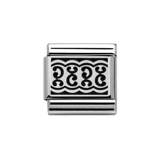 Silver Oxidised Lace Design Charm