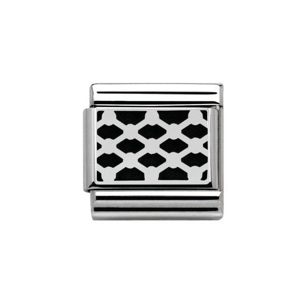 Silver Plot Grid Charm
