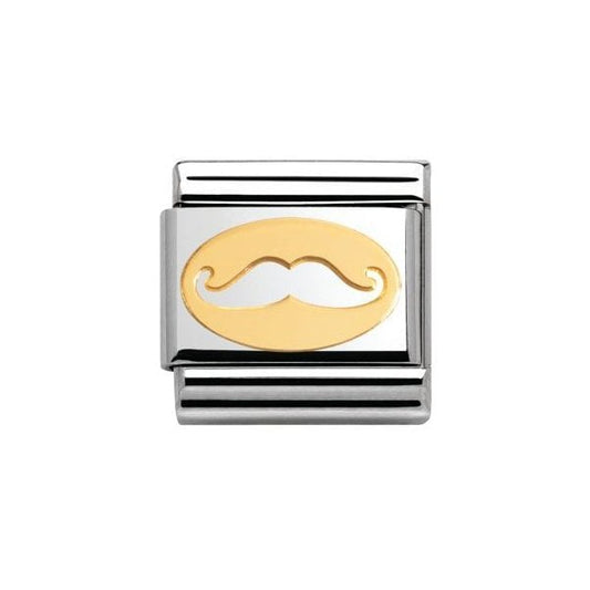 Gold Madame Monsieur Moustache Charm