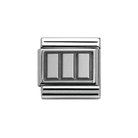Silver Oxidised Rectangles Charm