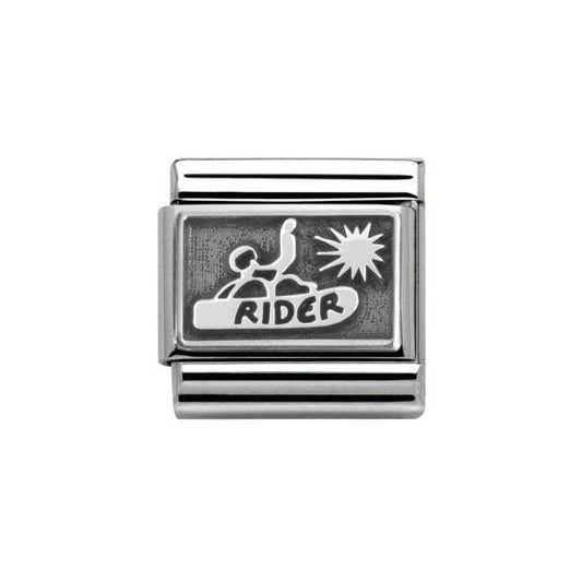 Silver Snow Rider Charm