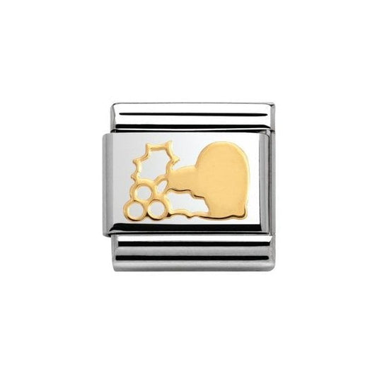 Classic Gold Heart with Holly Charm