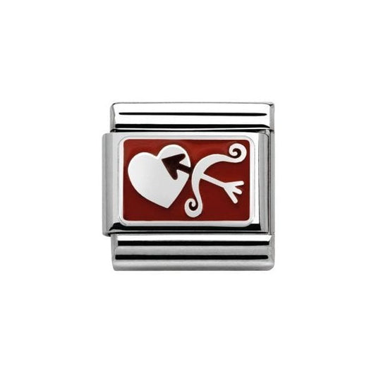 Silver Heart & Bow Charm