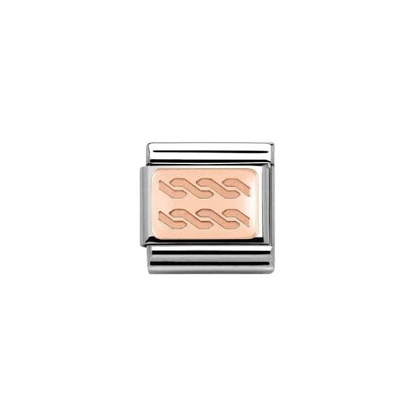 Classic Rose Gold Engraved Plait Charm