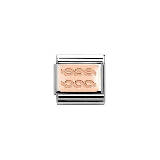 Classic Rose Gold Engraved Plait Charm