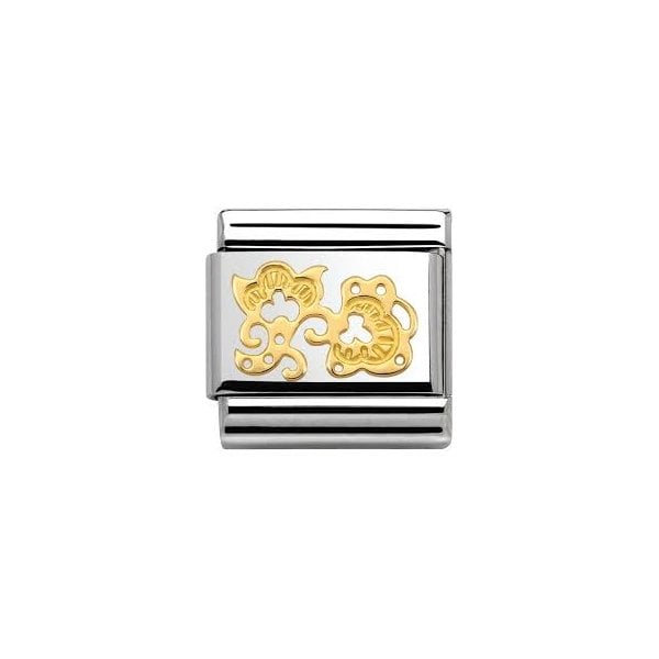 Classic Cashmere Flower Buds Gold Charm