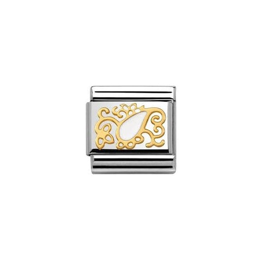 White Cashmere Drop Gold Charm