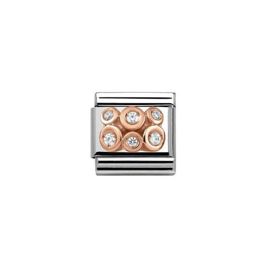 Classic Rose Gold Cluster CZ Charm