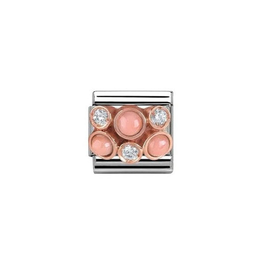 Classic Rose Set Baby Pink & CZ Cluster Charm