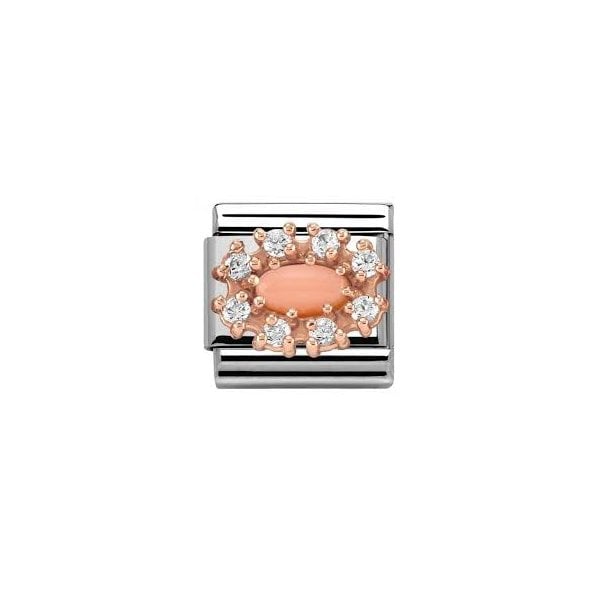 Composable Classic Zirconia Rose Gold Pink Coral Charm