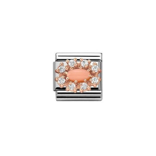 Composable Classic Zirconia Rose Gold Pink Coral Charm