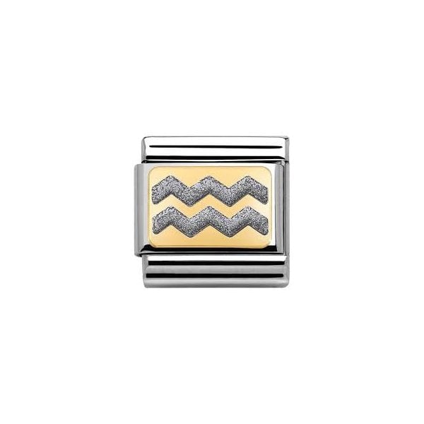 Classic Gold and Silver Glitter Zig Zag Charm
